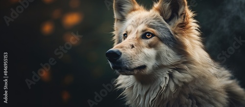 A close-up of a canine with...