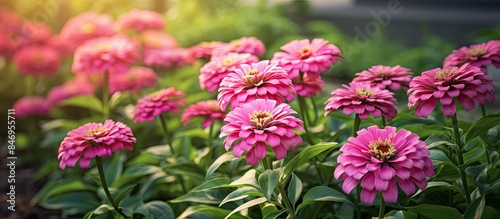 Pink Zinnia elegans flowers...