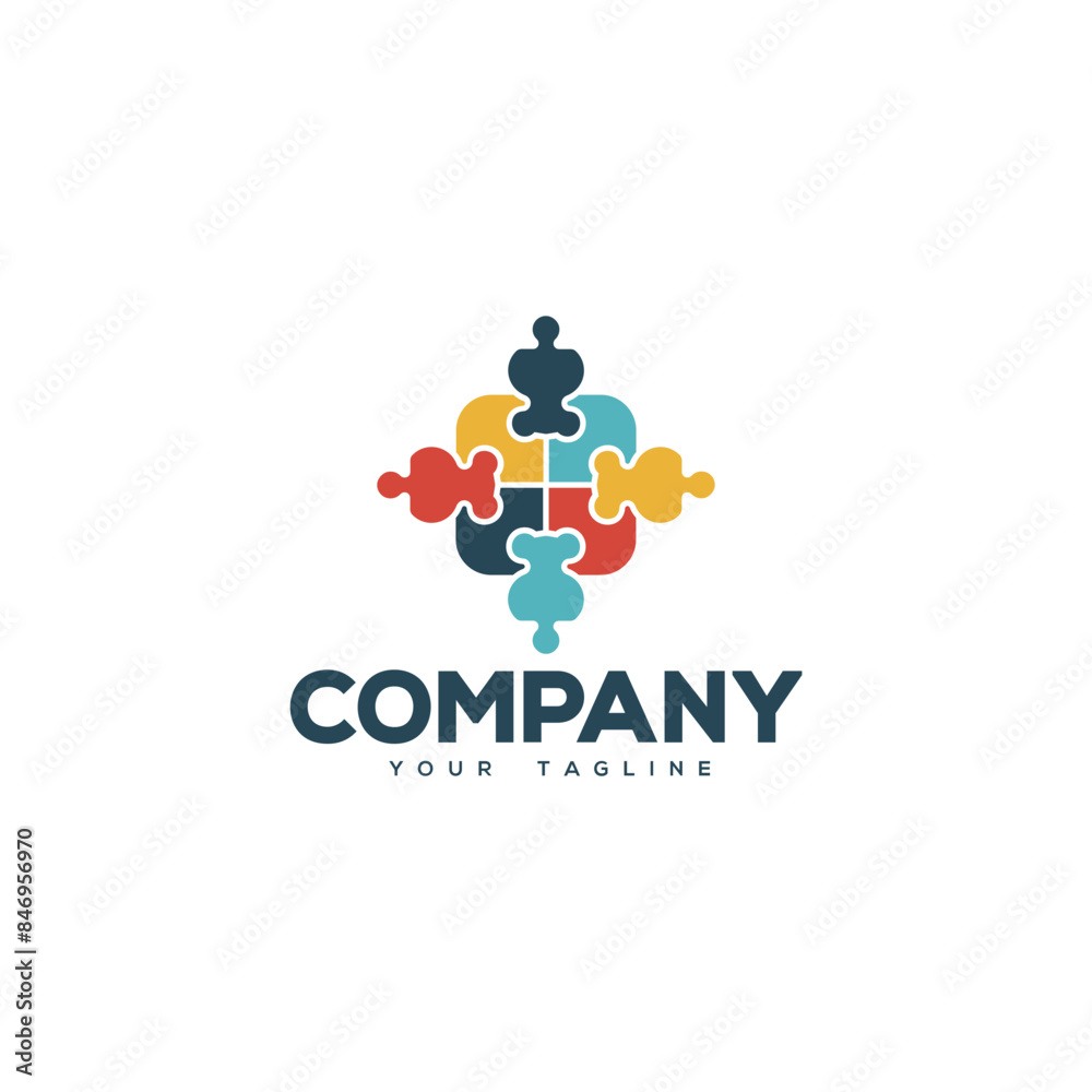 Creative logo design depicting a colorful puzzlle shape. Creative logo design depicting a colorful puzzlle shape.
