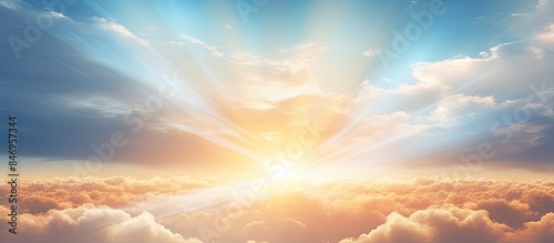 Sunrise scene with fluffy c...