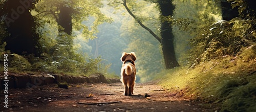 Dog seen from behind walkin...