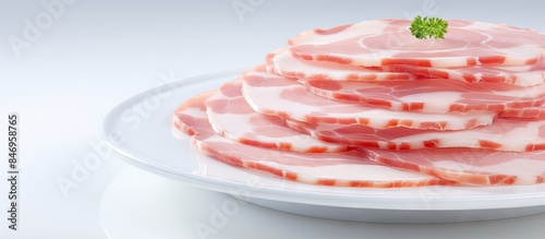 Stack of bacon slices displ...