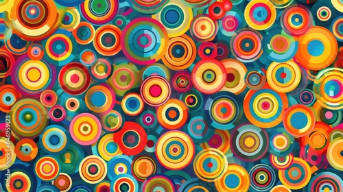 Pattern of Colorful Circles for Design and Background