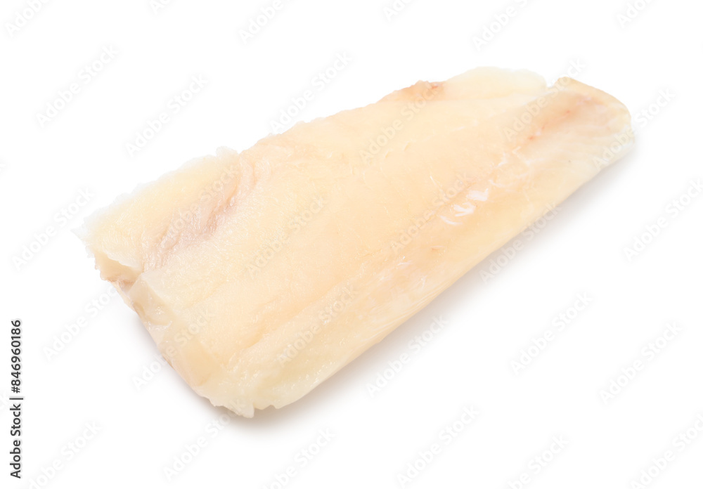 Piece of raw cod fish isolated on white Piece of raw cod fish isolated on white