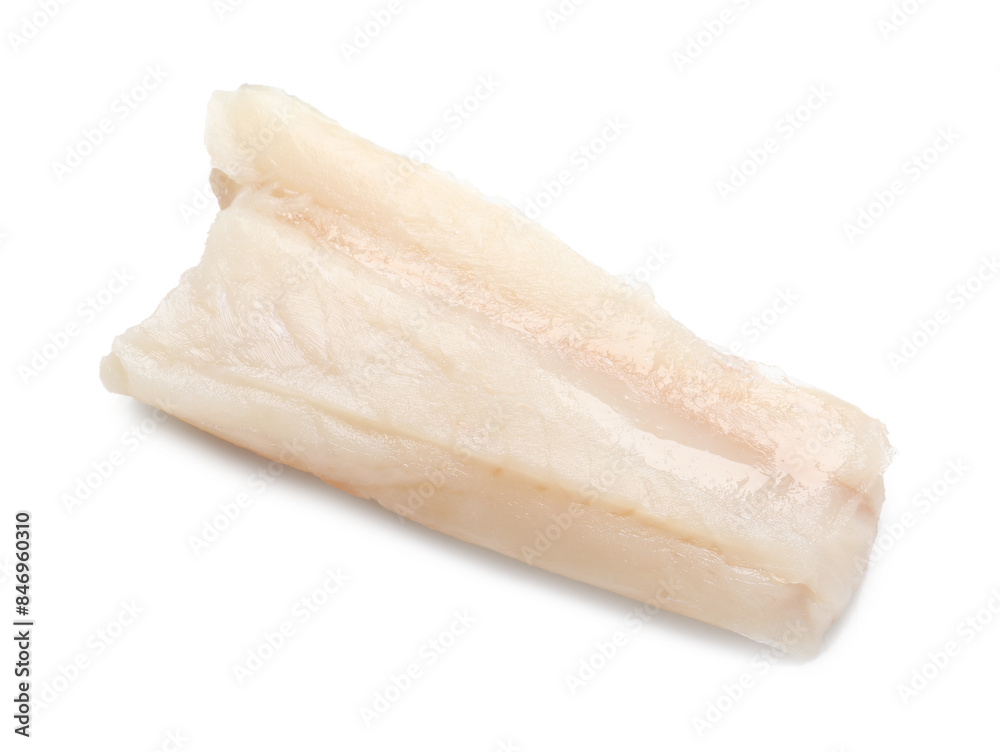 Piece of raw cod fish isolated on white Piece of raw cod fish isolated on white