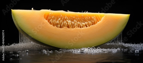 Fresh melon with a sliced h...