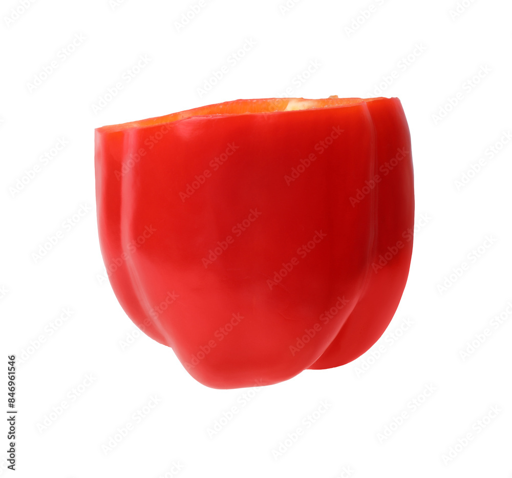 Half of fresh bell pepper isolated on white Half of fresh bell pepper isolated on white