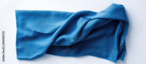 A top view of a folded blue...
