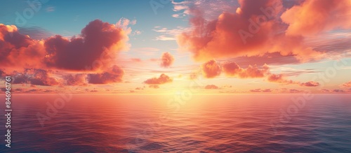 The sun setting over the oc...