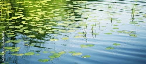 Lily pads floating peaceful...