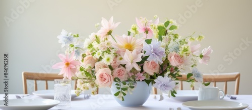 Elegant dining table adorne...