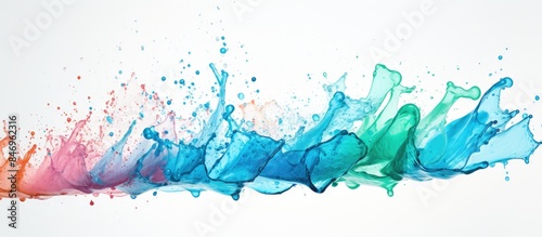 Colorful water splashes in ...