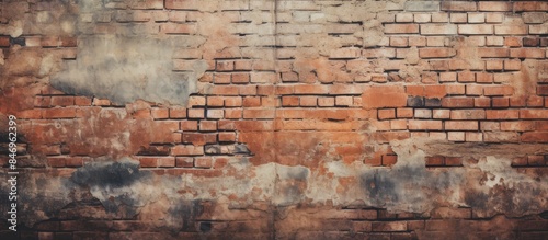 Weathered vintage brick wal...