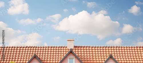 House featuring a red roof,...