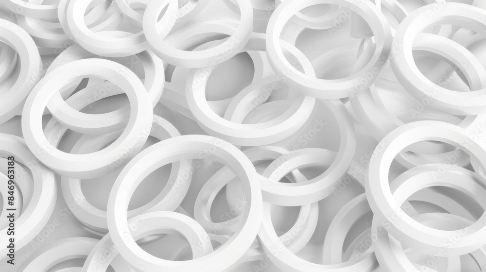 Array or grid of randomly offset scattered white circular rings background wallpaper banner pattern Array or grid of randomly offset scattered white circular rings background wallpaper banner pattern