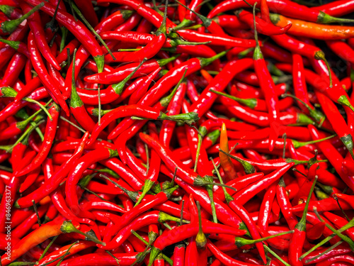 Red chili in the basket prepare for cooking
