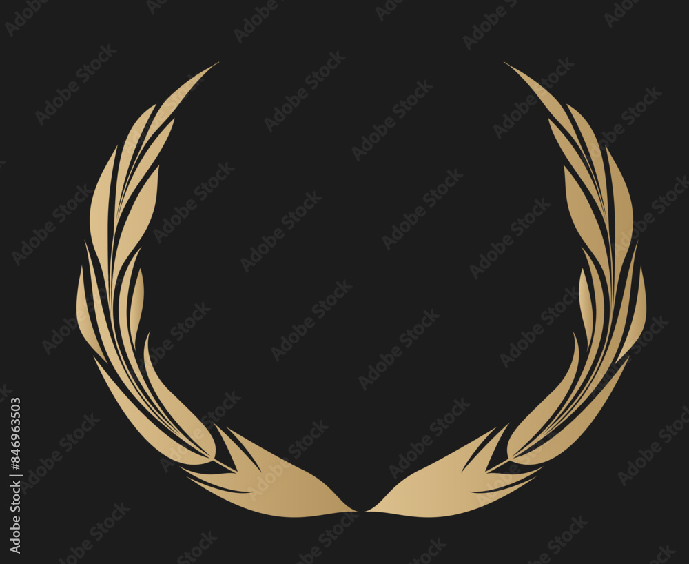 Lorbeerkranz in Gold, Vektor Lorbeerkranz in Gold, Vektor