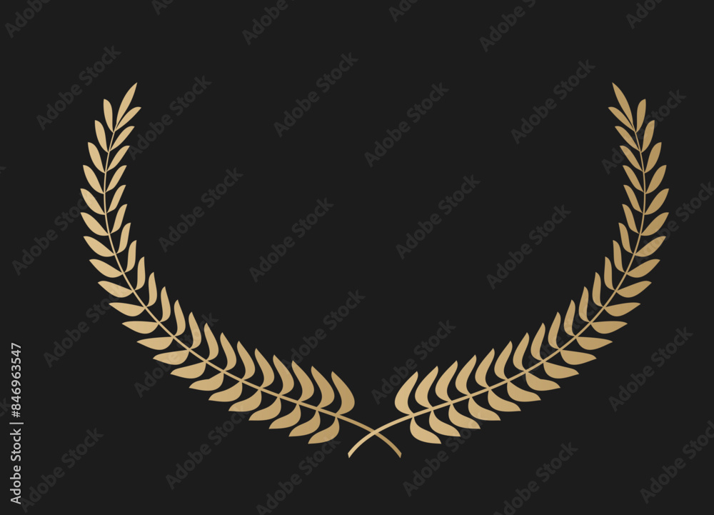 Lorbeerkranz in Gold, Vektor Lorbeerkranz in Gold, Vektor