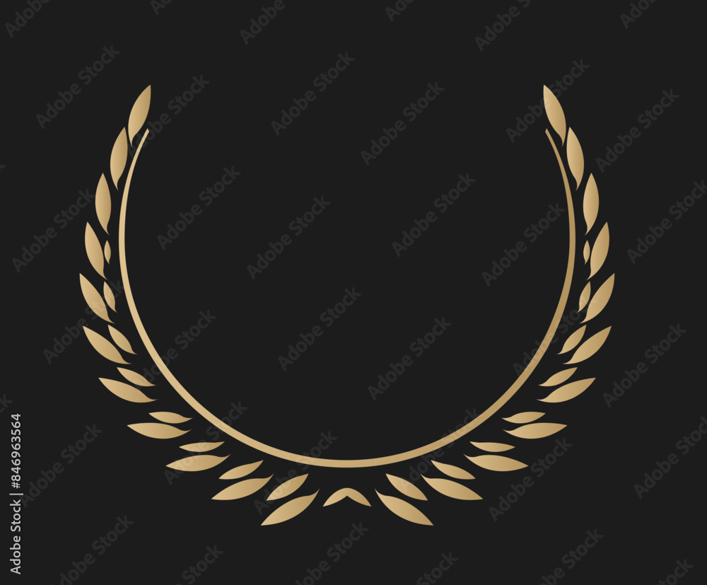 Lorbeerkranz in Gold, Vektor Lorbeerkranz in Gold, Vektor
