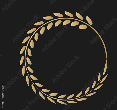 Lorbeerkranz in Gold, Vektor