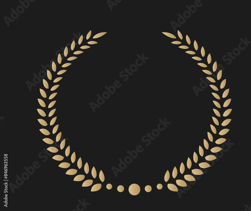 Lorbeerkranz in Gold, Vektor