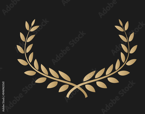 Lorbeerkranz in Gold, Vektor