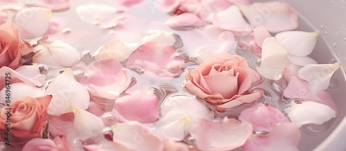 Pink roses and petals grace...