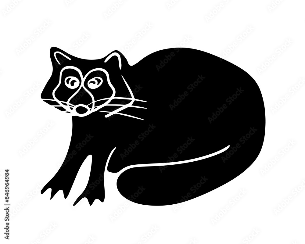 Vector isolated illustration of a raccoon Vector isolated illustration of a raccoon