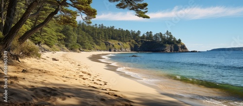 Quiet beach found at the en...