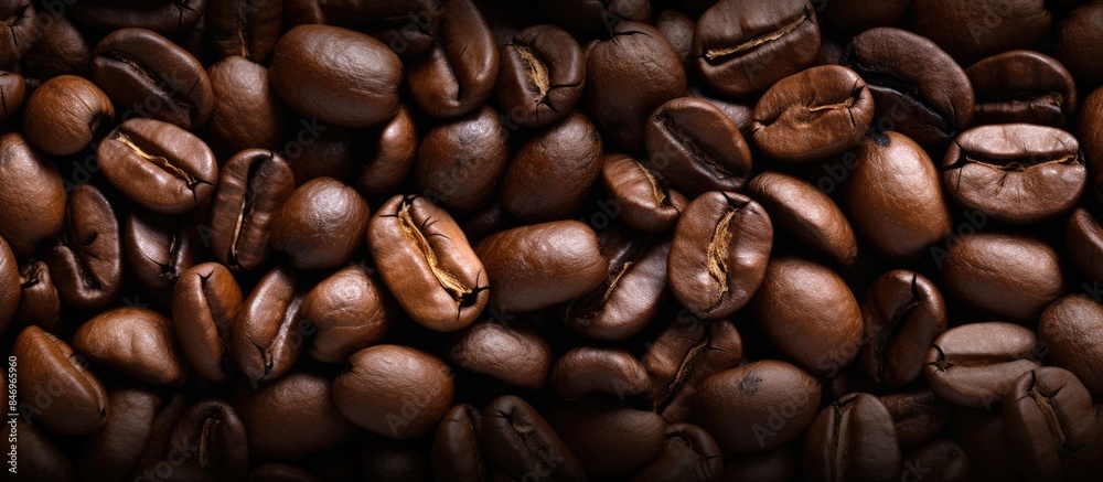 Macro shot of textured roasted coffee beans in a close-up view. with copy space image. Place for adding text or design Macro shot of textured roasted coffee beans in a close-up view. with copy space image. Place for adding text or design