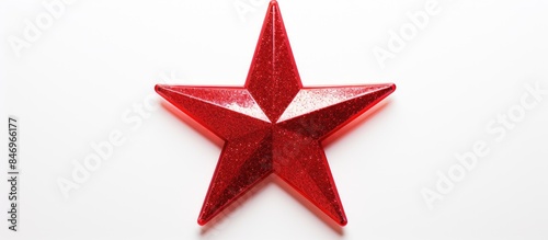 A vibrant red star ornament...