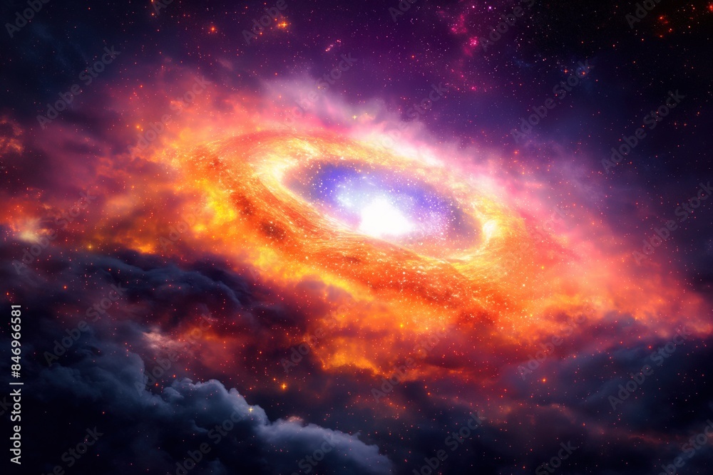 A galaxy with stars in the sky. A galaxy with stars in the sky.