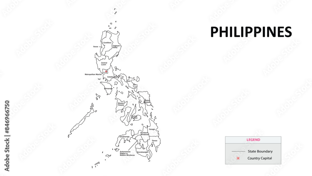 Filato State Map Philippines Map. State and district map of Philippines. Administrative ...