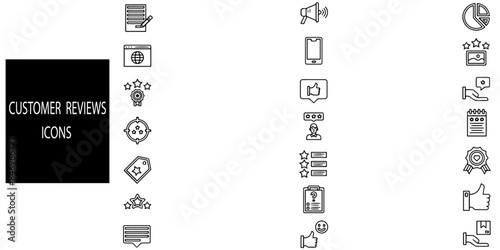 Simple Set of Customer review Related Vector Line Icons. Contains such Icons as CRM, User Feedback, Rating and more. Editable Stroke. 48x48 Pixel Perfect.Vector illustration.