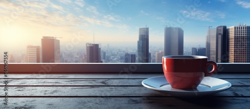 Coffee cup on saucer, place...
