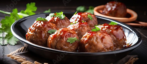 Pork meatballs cooked in a ...