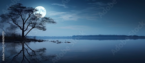 Solitary tree's image mirro...