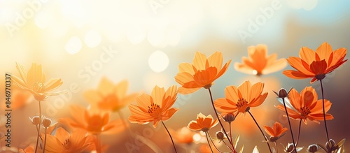 Orange flowers vibrant in t...