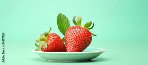 Two vibrant strawberries pl...