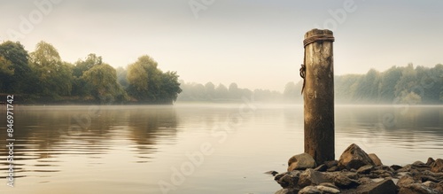 Riverside mooring post with...