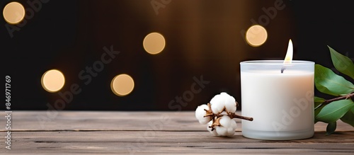 Candle adorned with delicat...