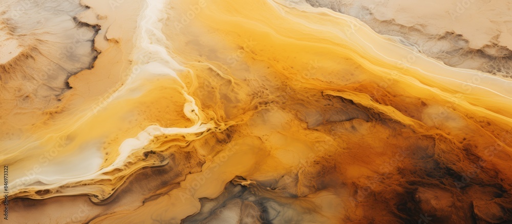 Yellow and brown mixture seen up close on a textured rock surface, showcasing natural elements. with copy space image. Place for adding text or design Yellow and brown mixture seen up close on a textured rock surface, showcasing natural elements. with copy space image. Place for adding text or design