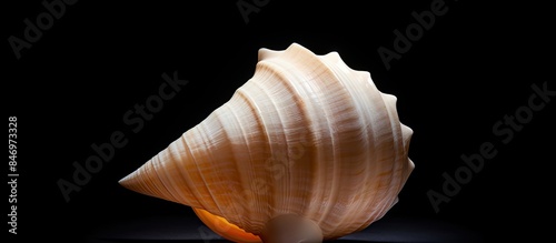 Seashell placed on a black ...