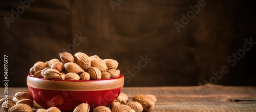 Peanuts arranged in a bowl ...