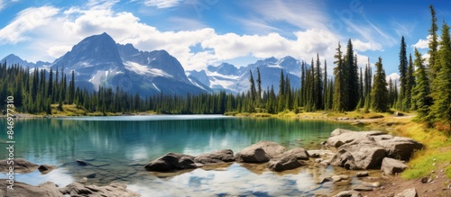 Scenic view of a serene mou...