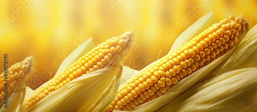 Three ears of corn displaye...