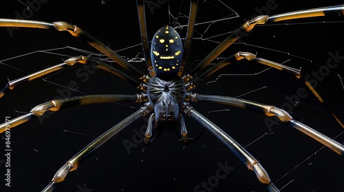 close up The Nephila pilipes spider is one of the largest types of spiders and is known in Indonesia as the weaver spider golden orb weaver spider golden orb web spider and Kemlandinga : Generative AI photo