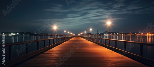 Lights from a wooden pier i...