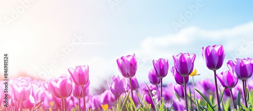 Purple tulip flowers bathed...