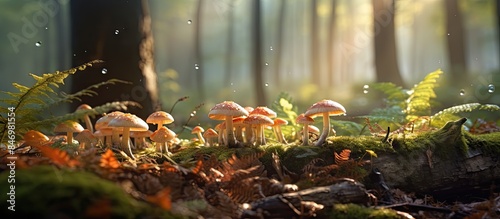 Mushrooms in the forest bas...